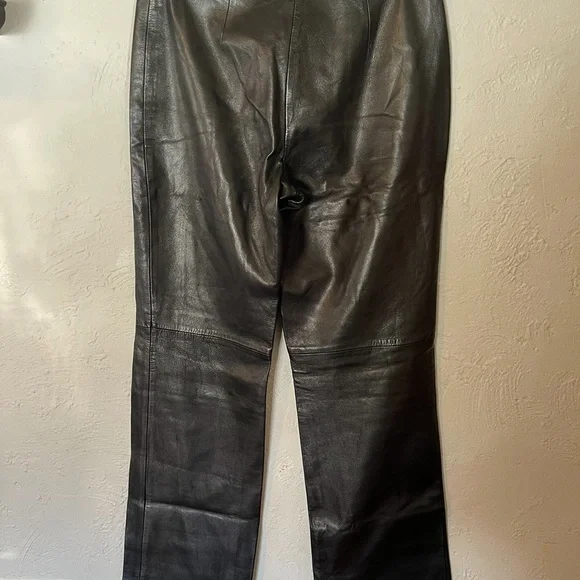 Adrienne Vittadini Black Leather Pants - Picture 5 of 7